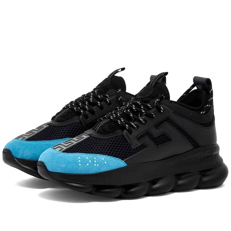 versace chain reaction black blue|Versace black chain reaction sneakers.